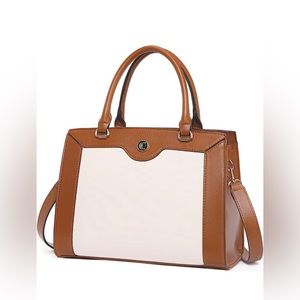 Elegant Tan and Cream Shoulder Bag